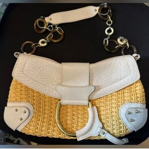 Dolce & Gabbana Woven Handbag with Leather Accents